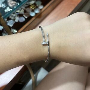 Beautiful silver nail bracelet
